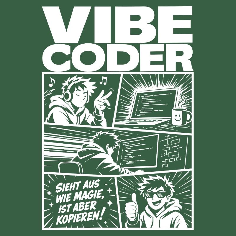 Vibe Coder Magie durch Kopieren Comic