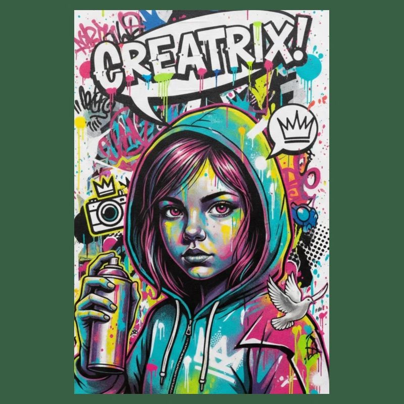 Farbexplosion Graffiti Heldin
