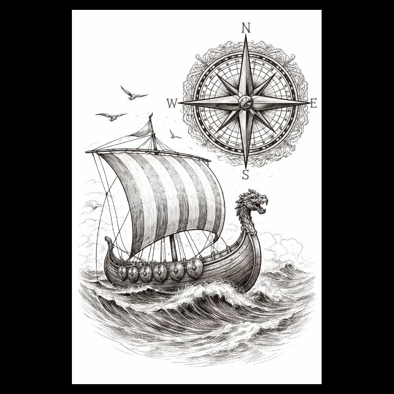 Compass Viking Sailing Ship