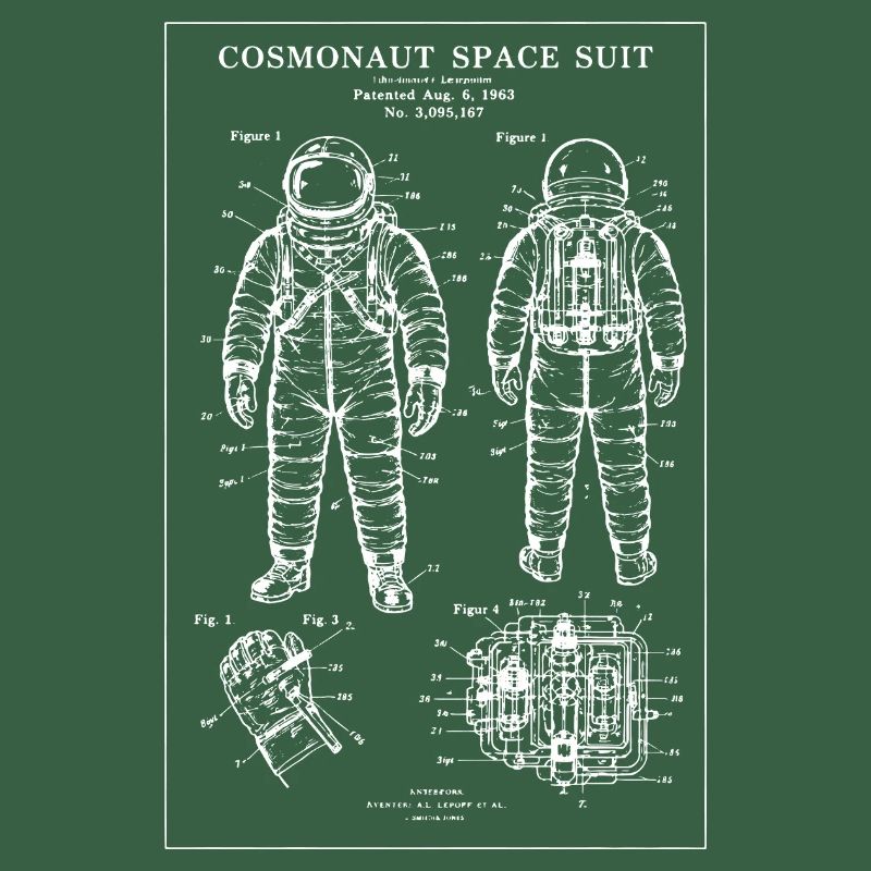 Plan de la combinaison spatiale du cosmonaute
