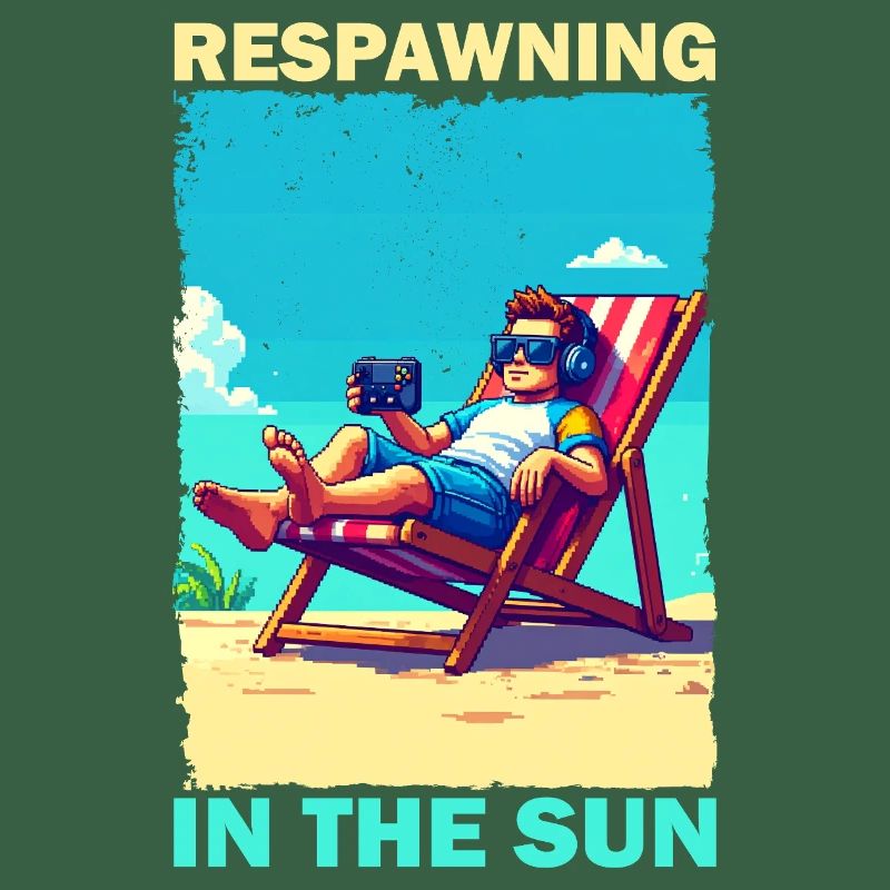 Pixel art plage jeunesse avec des éléments de jeu