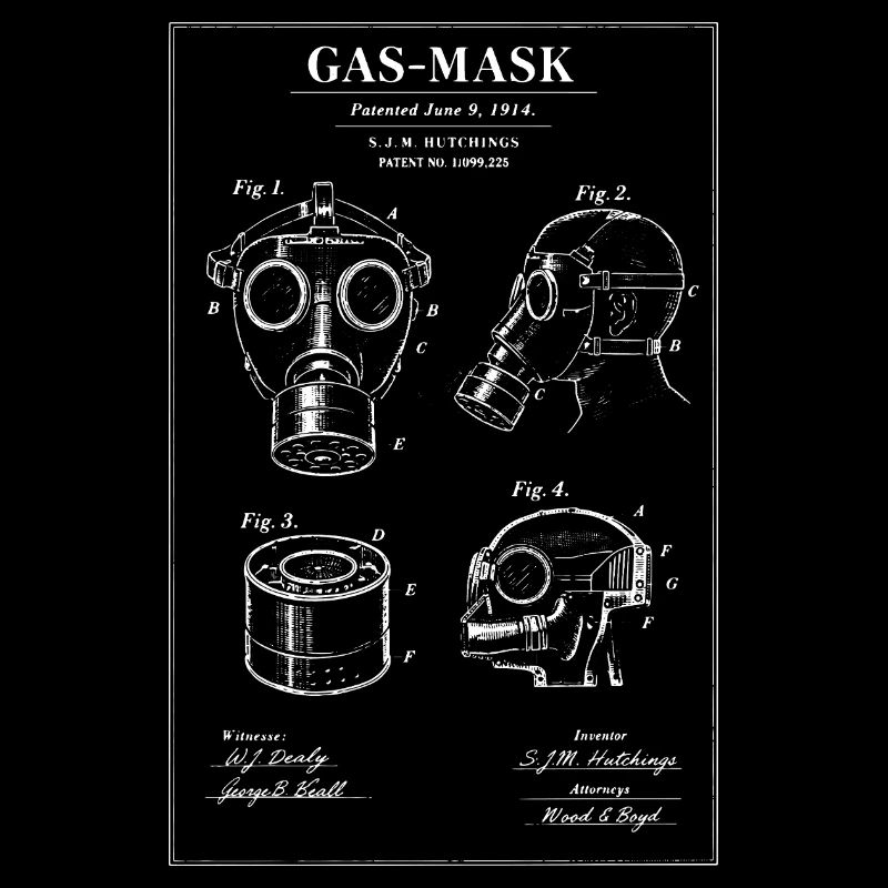 Diagramm der Gasmasken-Blaupause