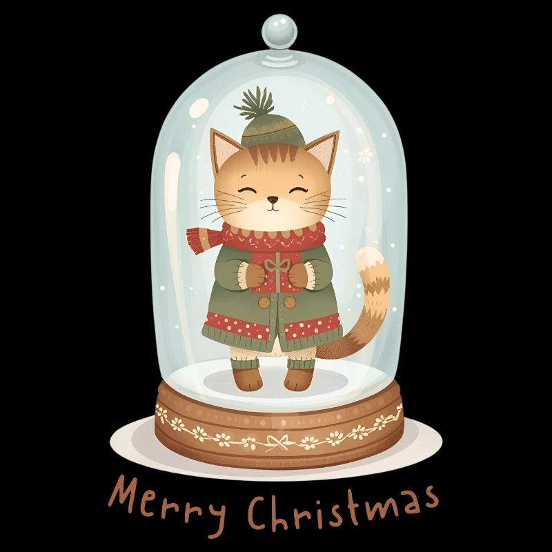 Boule à neige chat – Joyeux Noël