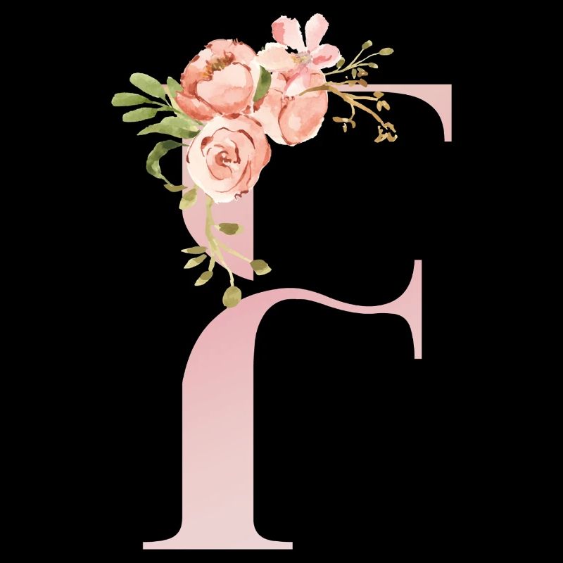 F florale pastel romantique