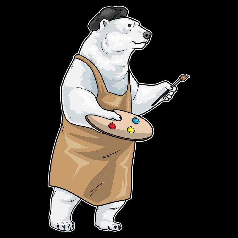 Eisbär Maler Pinsel Malen