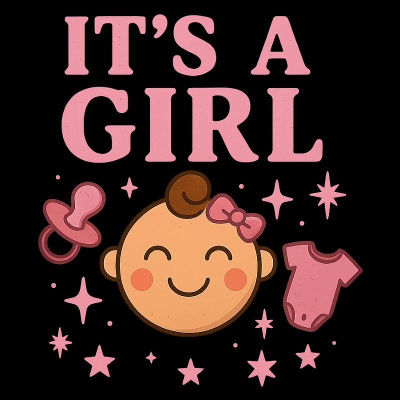Es ist ein Mädchen — Babyglück Pink