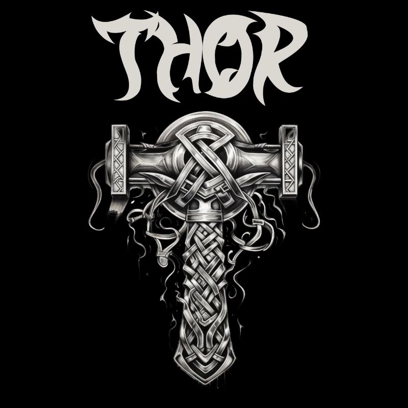 Thor's Hammer Knot Pattern Norse Mythology