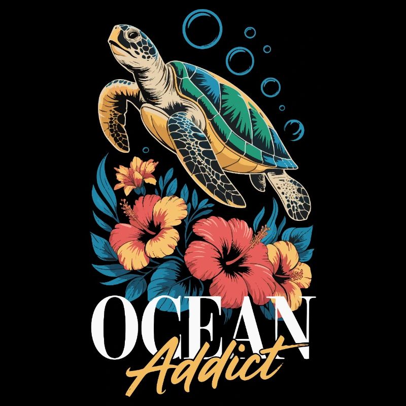 Sea Turtle Ocean Addict Design
