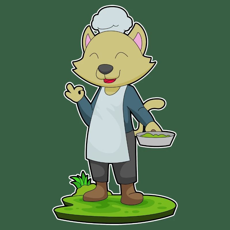 Cuisson à la poêle de cuisine pour chat