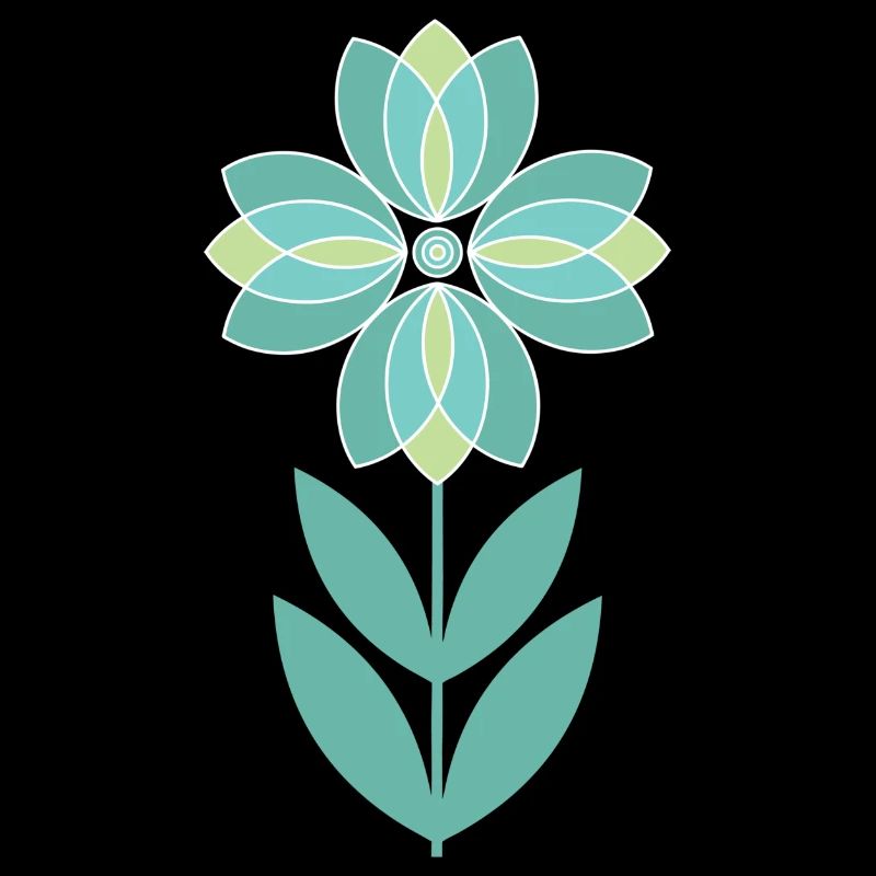 Fleur verte du milieu du siècle