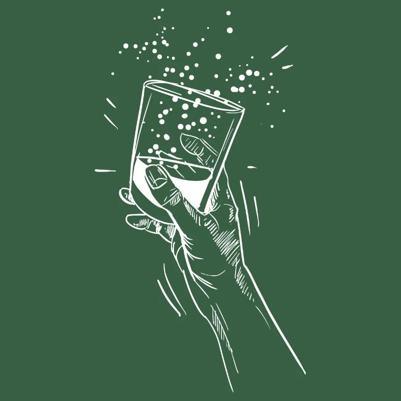 Hand mit Getränk Glas