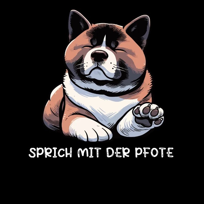 Sprich mit der Pfote Akita Akitabesitzer Akitahund