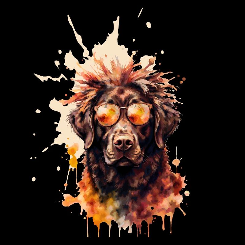 Chien aquarelle cool avec des lunettes de soleil
