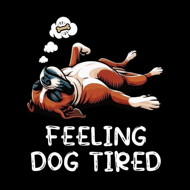 Feeling Dog Tired Boxer Boxerhund Deutscher Boxer 