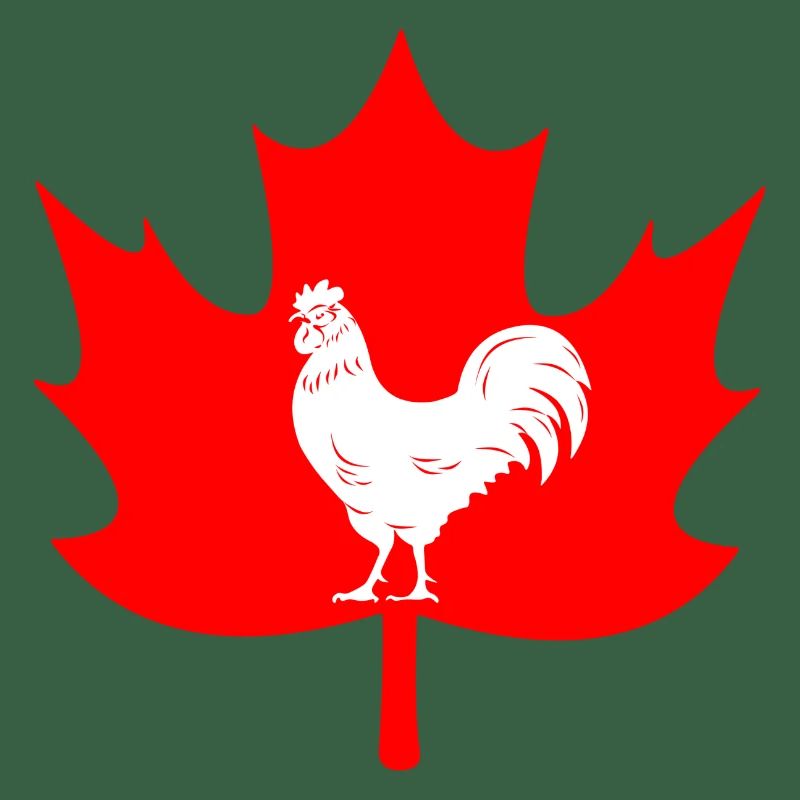 Canada maple leaf rooster logo