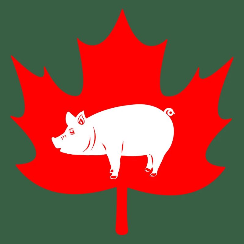 Canada maple leaf pig logo