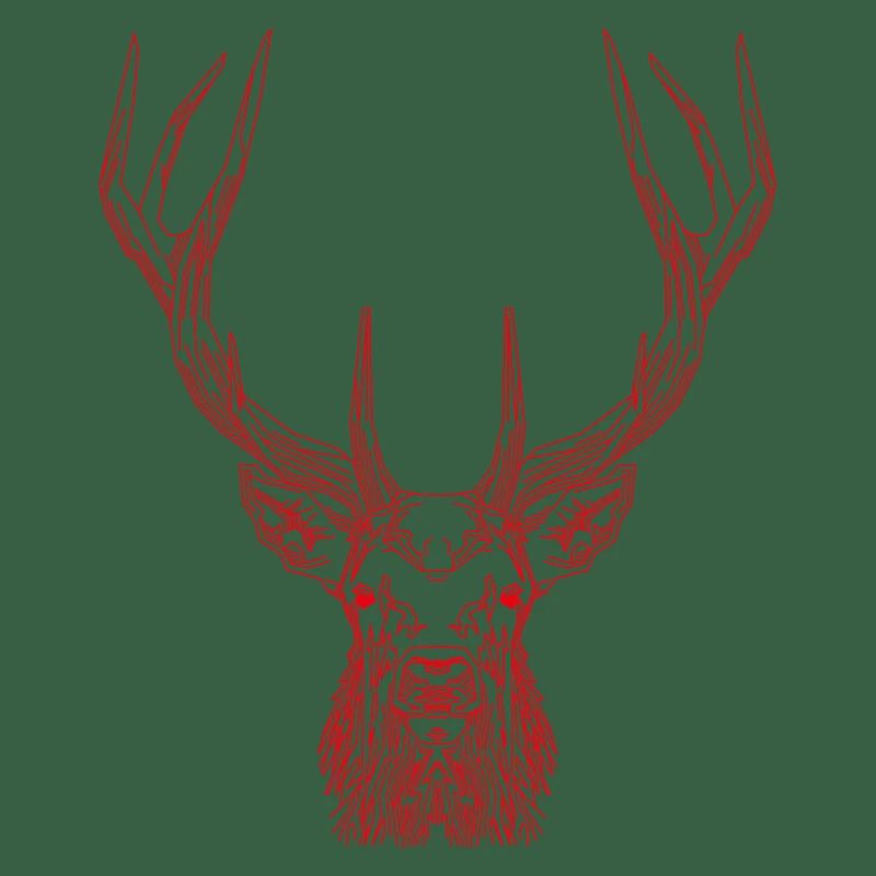 Tech Deer – Geometric Deer in Red