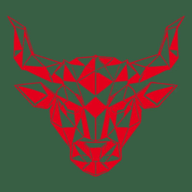 Red Low-Poly Bull Head