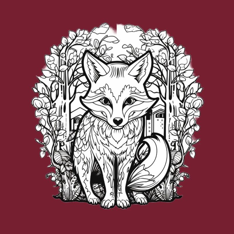 Forest Love Fox Illustration