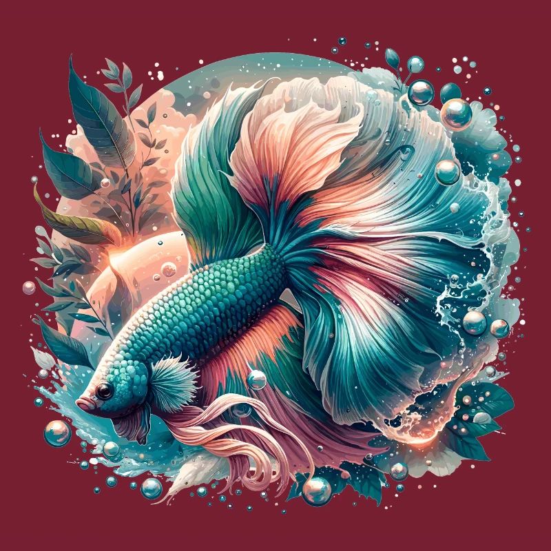 Betta splendens, colorful fish