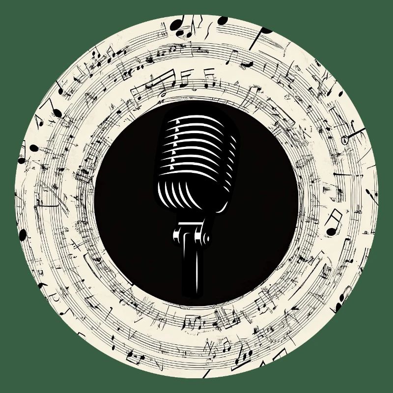 Microphone Musical Notes Art