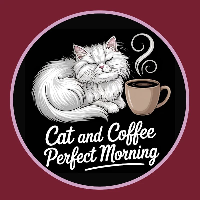 Katzenmorgenszeit Kaffee Motiv