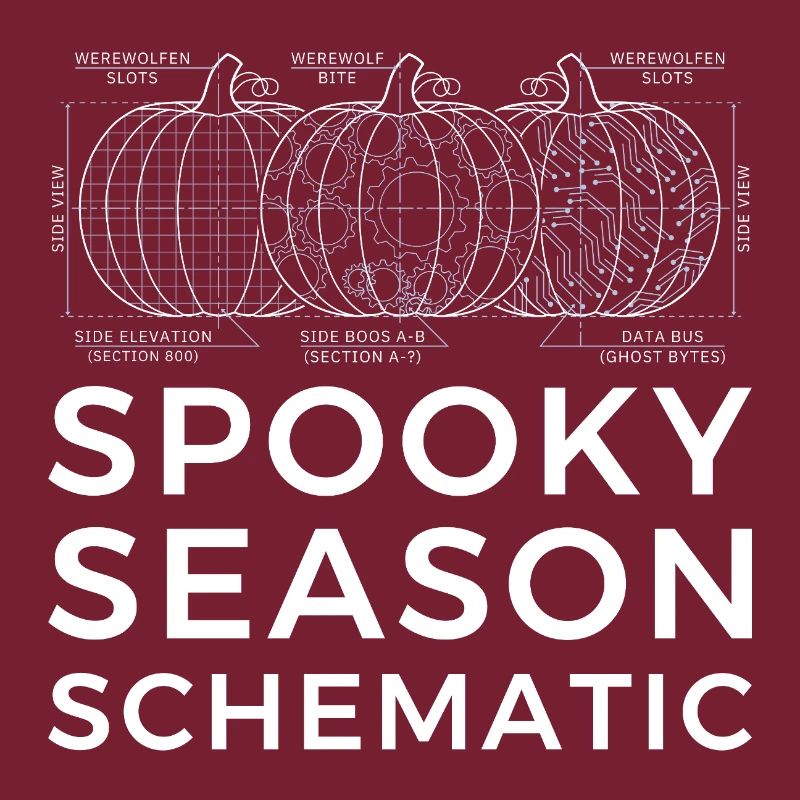 Spooky Season Schematic, Engineer Halloween tshirt