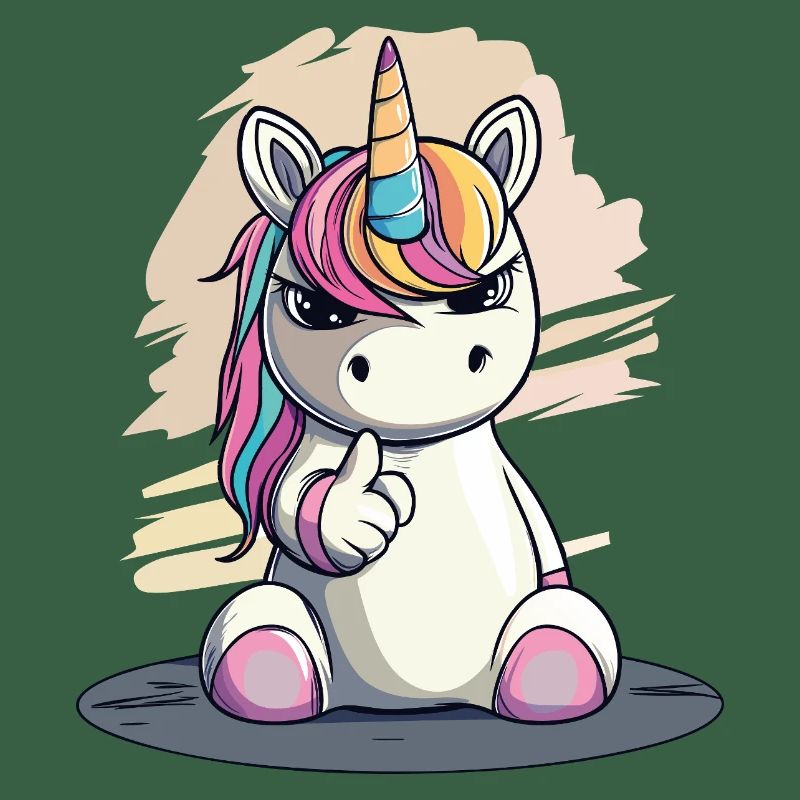 Licorne effrontée avec index – Mignon et cool
