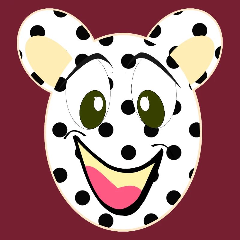 Bear Laughing Face with Dots