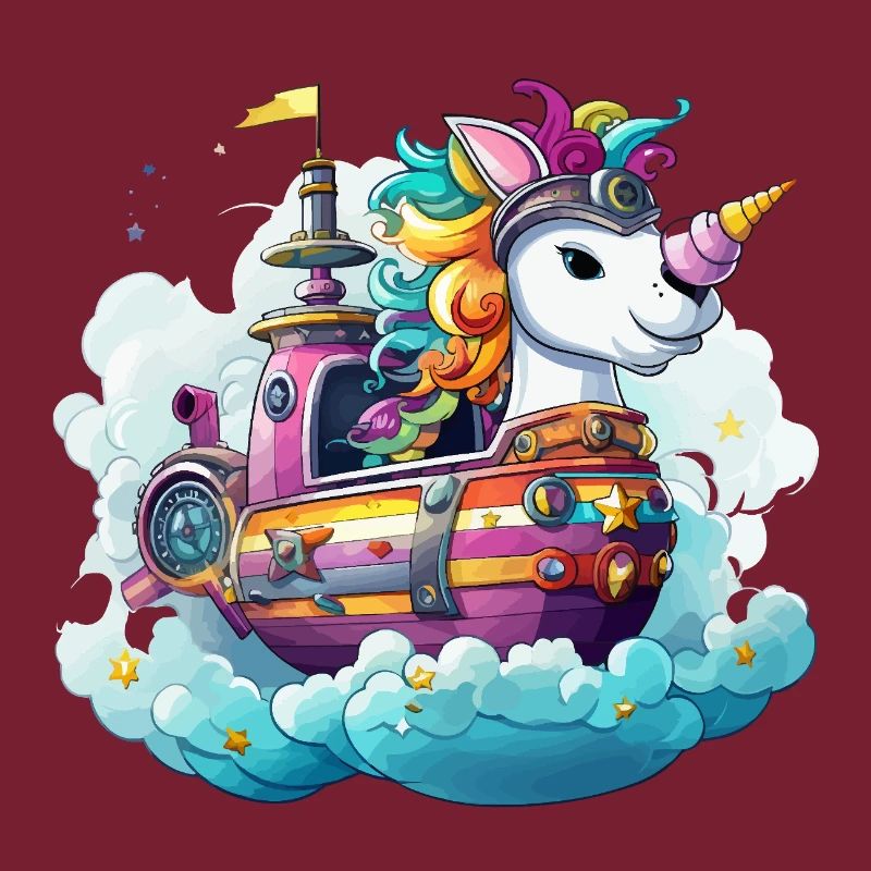 Bunter Einhorn-Schifftraum