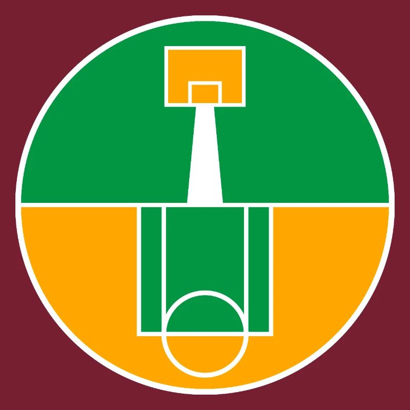 Emblème circulaire du terrain de basket-ball
