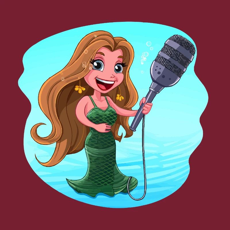 Microphone de karaoké chantant une sirène