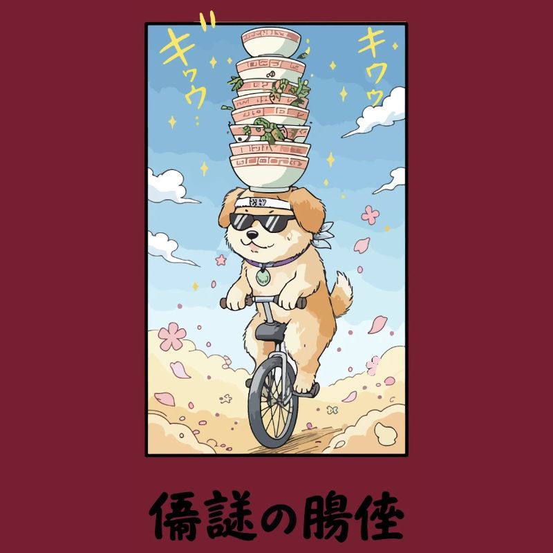 Noodle Stack Pup sur monocycle