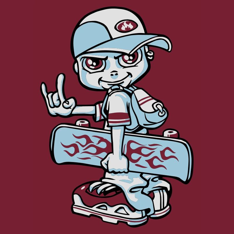 Garçon et son skateboard flex