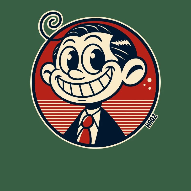 Lustiger kleineer Retro Comic Mann