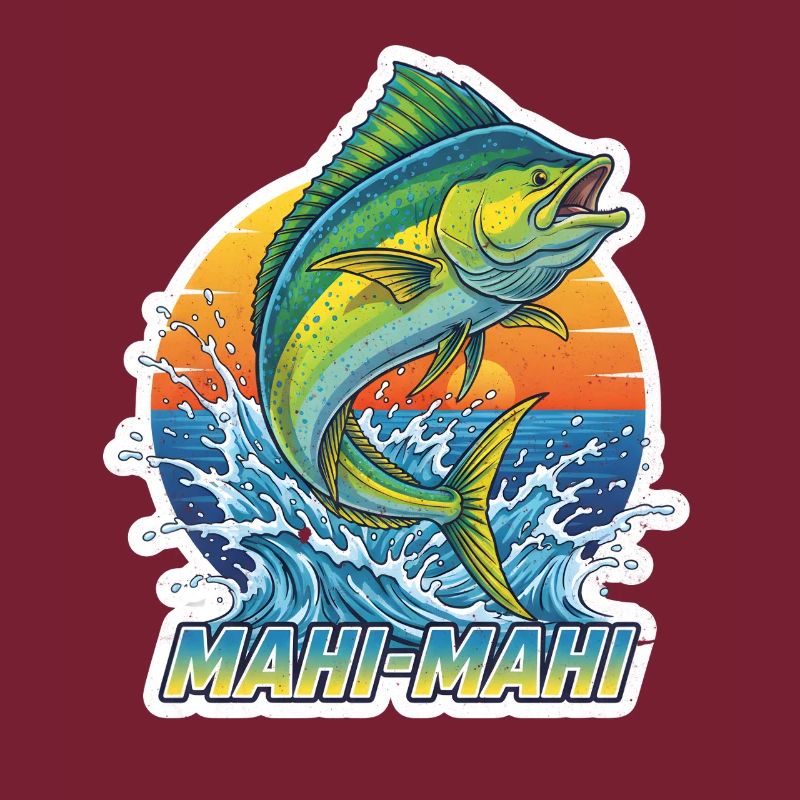 Saut de Mahi Mahi au coucher du soleil