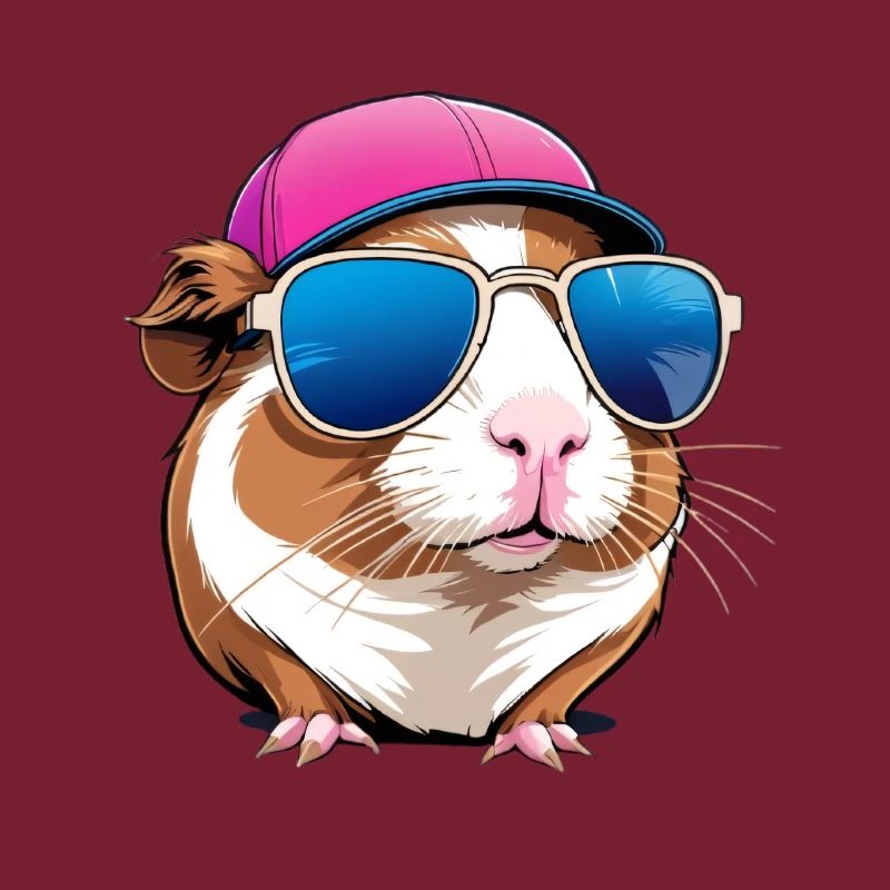 Sunglasses hamster with cap