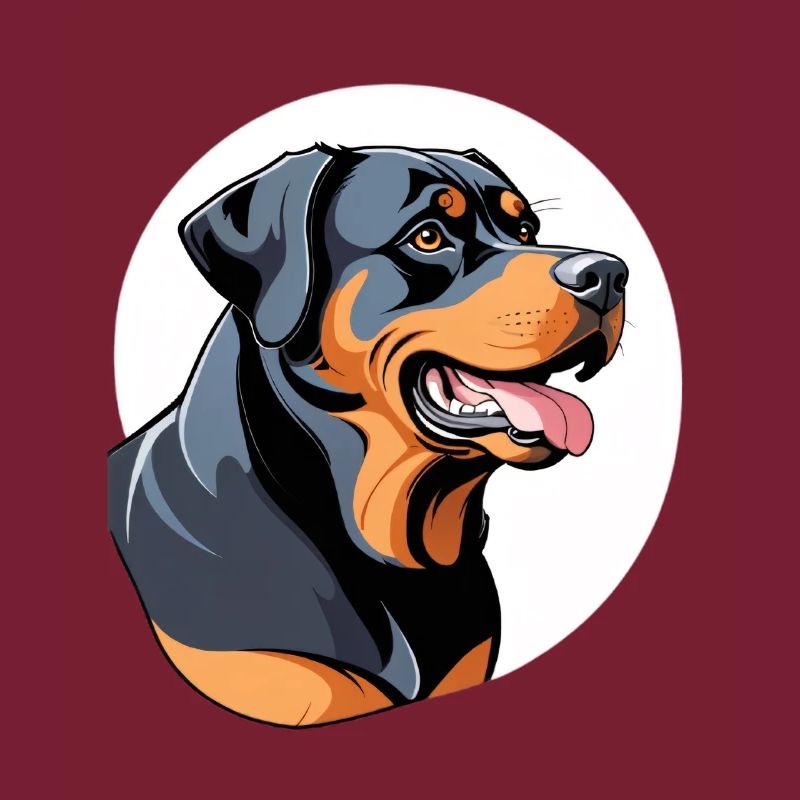 Rottweiler Bloc de couleur Portrait