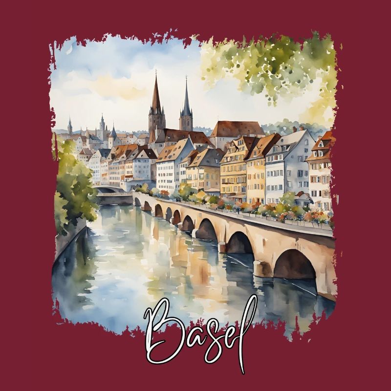 Aquarelle de Bâle, Bâle Suisse