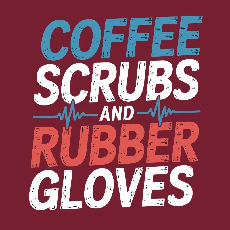 Coffee scrub and rubber gloves