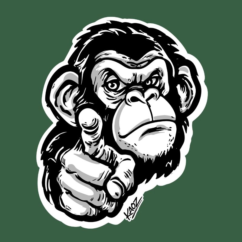 Pointage monochrome du singe