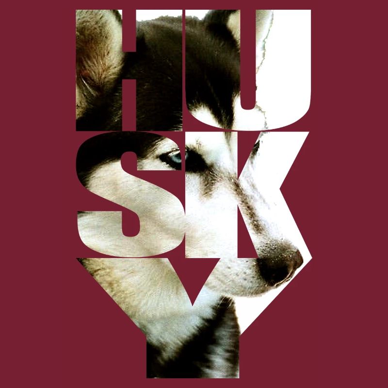 Husky graphic with typography