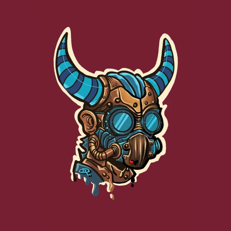 Masque Steampunk Cornu Bleuté