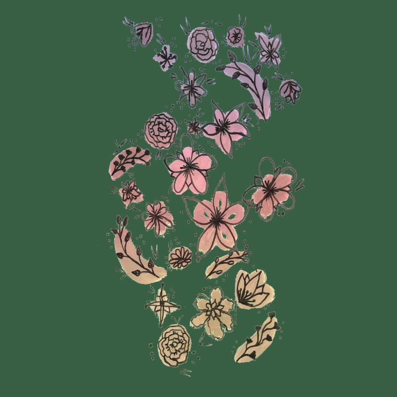 Prairie de fleurs colorée