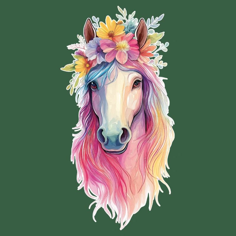 Cheval avec des fleurs