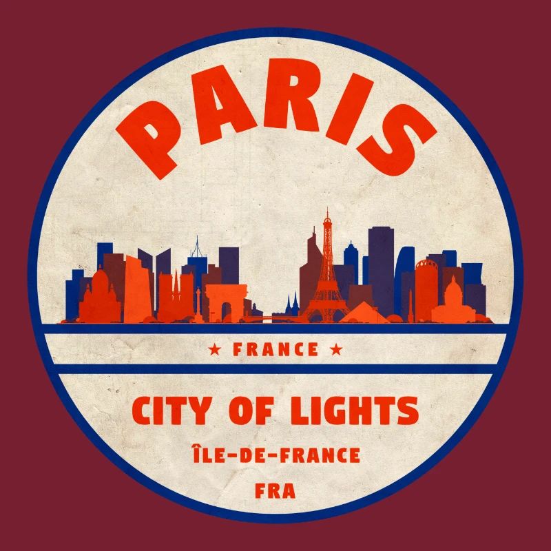 Paris Skyline Badge