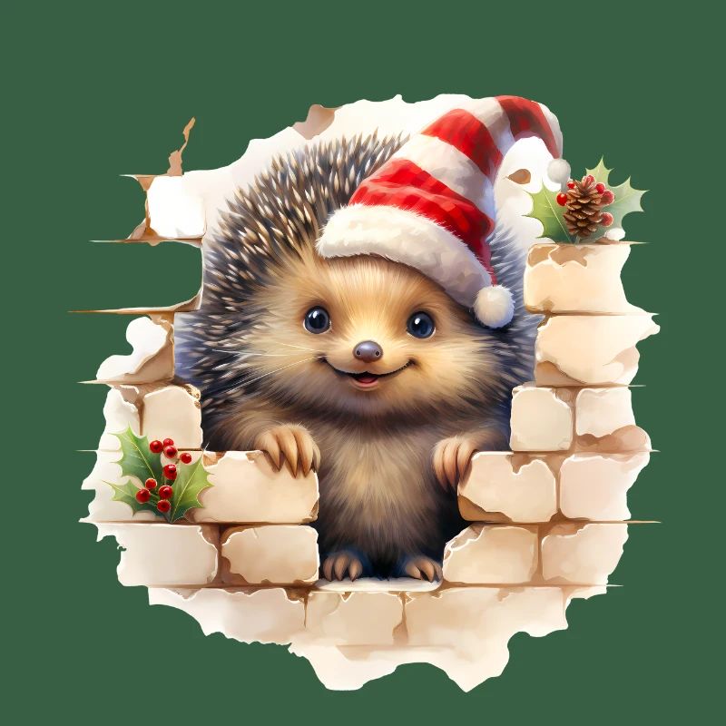 Weihnachtsigel in der Mauer