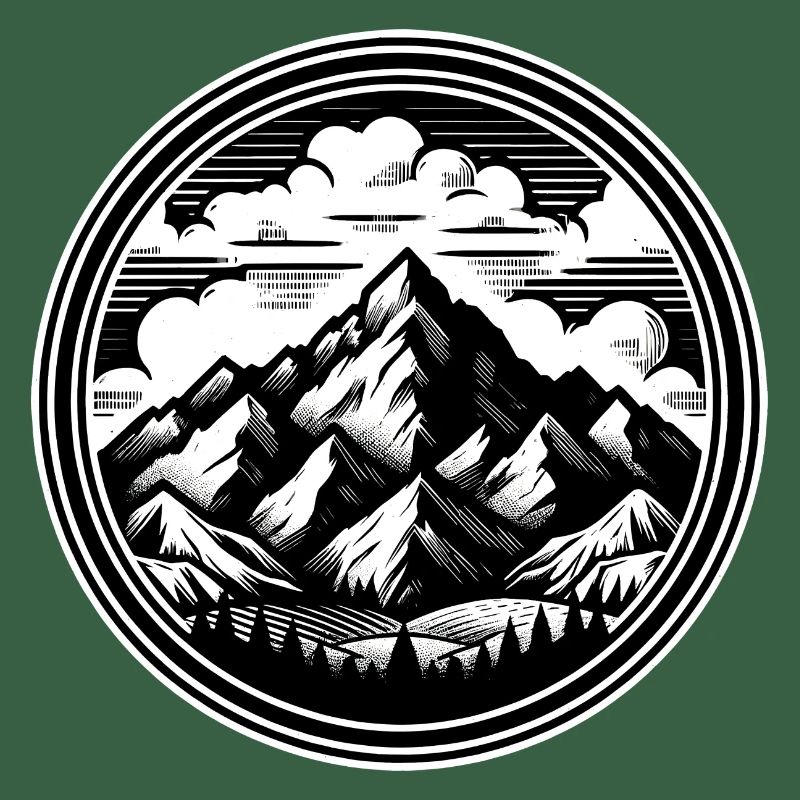 High mountains in the background, surrounded by clouds