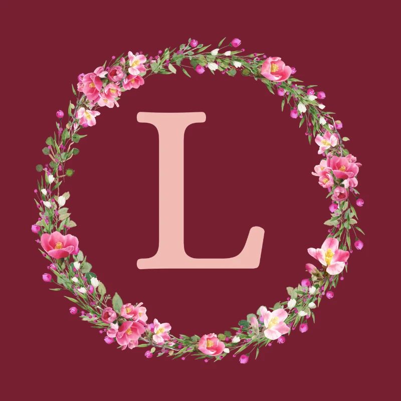 L Monogram, Couronne de fleurs, Personnalisable