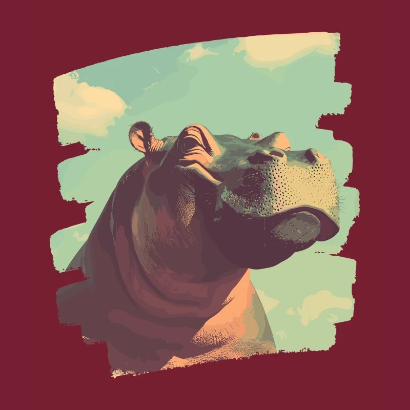 Nilpferd Retro